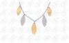 Gold and Silver Oval Charms Chain Necklace Length 18&quot; With Two Tones