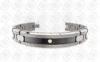 Ti2 Titanium Jewelry Magnetic Titanium Bracelets With Black Accent And Clear Crystal