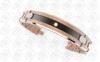 CP Surgical Rose Gold Titanium Jewelry Black Mens Bracelet Clear Swarovski