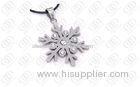 Stainless Steel Frozen Snowflake Pendant With Clear CZ , silver snowflake pendant