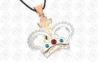 Multi Color Crystals Stainless Steel Pendants Emperor Crown Lady Jewelry