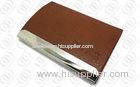 Brown Leatherette BusinessMagnetic Credit Card Holder 316L Stainless Steel