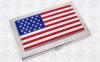 American Flag Engraved Stainless Steel Business Card Holder For Men