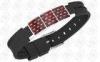 Steel Shiny Magnetic Therapy Bracelet Red Carbon Fiber With Germanium