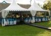 White PVC Small Pagoda Tents For Commercial Activities Wooden Flooring