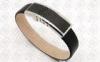 316L Stainless Steel Bangle Carbon Fiber With Leather Strap