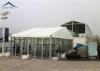 White PVC Roof Glass Wall Tents With Durable Wooden Flooring 10m * 20m