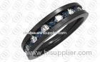 Fashion Diamond Rings Jewellery IP Black Steel Jewelry OEM