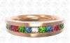 CZ Swarovski Multi Color Diamond Ring Rose Gold Anti-corrosion