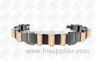 Stylish Stainless Steel Mens Bracelet PVD IP Black 99.999% Germanium