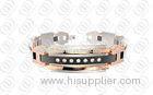 316L Stainless Steel Bracelets with Diamonds , Rose Gold Plated Bangle