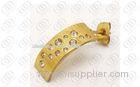 Stainless Steel Jewelry Arc Earrings , gold hoop earrings 18k Clear CZ