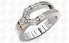 Custom Silver Engage Stainless Steel Rings Durability with CZ crystals