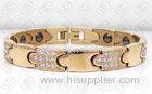 Full Rose Gold Stainless Steel Magnetic Hematite Bracelets For Men