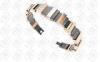 Black Plated Jewelry Ti2 Mens Titanium Bracelets With Rose Gold Accents