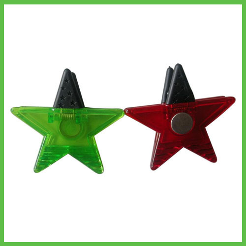 Star shaped Plastic Transparent Magnetic School Clips