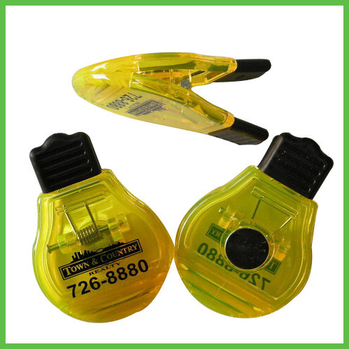 Promotional Bulb Shaped Plastic Office Magnetic Document clips