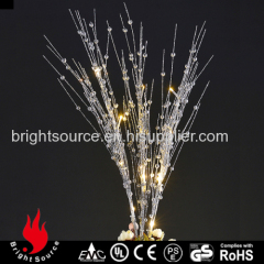 Silver Glitter Lighting Branch With Berries