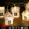 6 warm white leds PVC little house deocoration indoor string light