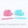 Plastic Pet dog bath brush grooming tool pink / light blue color