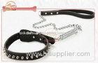 Whole First Layer Of Leather Dog Collars And Leashes With Spiked And Alloy Buckle