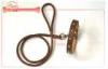 Chocolate Genuine Rope Custom Leather Dog Collars With Rivets