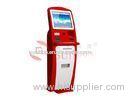 Red Floor Standing Kiosk Information System with EPP QR Barcode Reader