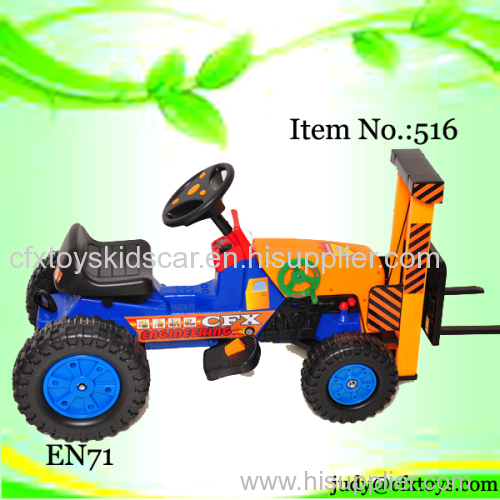 high quality plastic drivable forklift electric kids toy car 516