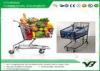 Zinc Plated Supermarket Shopping Trolley / American Style retail shopping trolley