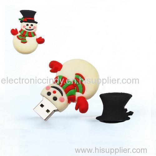 Snowman shaped USB flash drive