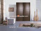 Brown Wooden Plastic Steel Composite Sliding Louvered Patio Doors Blind Door