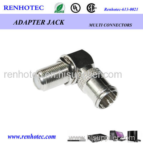 Right Angle F female to PAL adapter RF connector