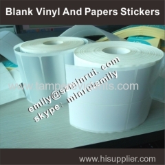 Custom blank paper stickers in rolls with any sizes for barcode printer use