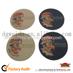 cheap logo printed absorbent paper coaster