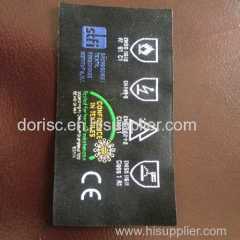 fire retardant woven label for fire rated fabric