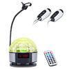 Colorful light speak with smartphone external microphone in family party