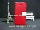 Red Iphone 4 / 5 custom leather cell phone cases with Magnet Closure