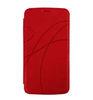 Red Galaxy Note 3 / Galaxy S4 Genuine Leather Mobile Phone Cases With Window
