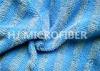 Warp Knitted Blue Microfiber Twisted Pile Fabric For Rag / Duster , Polyester Fabric