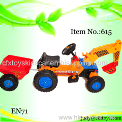New electric car drivable toy digger with trailer