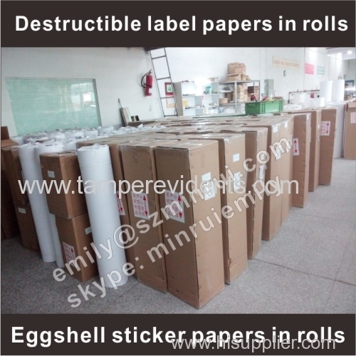 Custom quality promised destructible vinyl materials jumbo rolls from Minrui China
