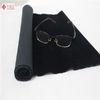 Dark Black Polyester Velvet Fabric Based Tricot , Flocked Upholstery Fabric Wholesale