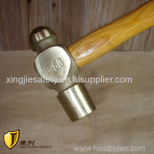 Non sparking Ball Peen Hammer wooded Handle