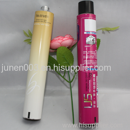 Collapsible aluminum hair color tube packaging