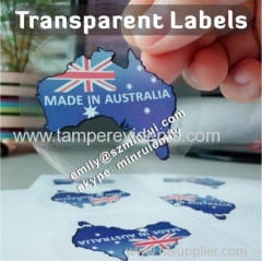 Custom dia 50mm transparent glossy circle waterproof vinyl adhesive labels with full colors printed for seal stickers