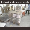 Custom tamper proof sticker destructible vinyl rolls