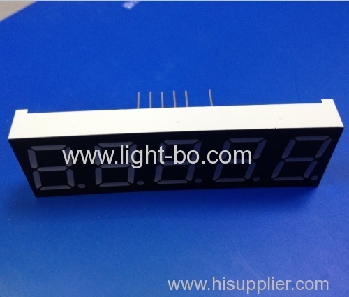 Super bright amber 0.56" 5 digit 7 segment led display common cathode for temperature humidity indicator
