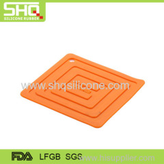 Embossed square shape silicone pot holder