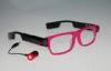 Custom Pink Music / Phone Call Bluetooth Smart Glasses With 8GB Memory Card