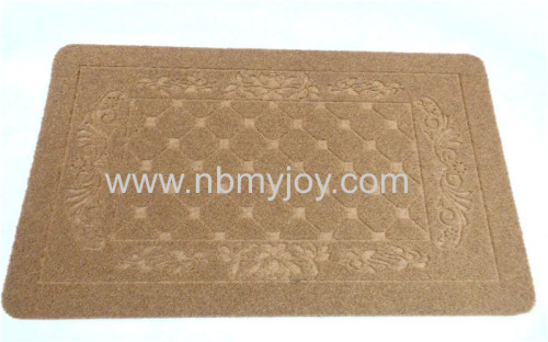 Rubber backing Polyester Embossed double door mat